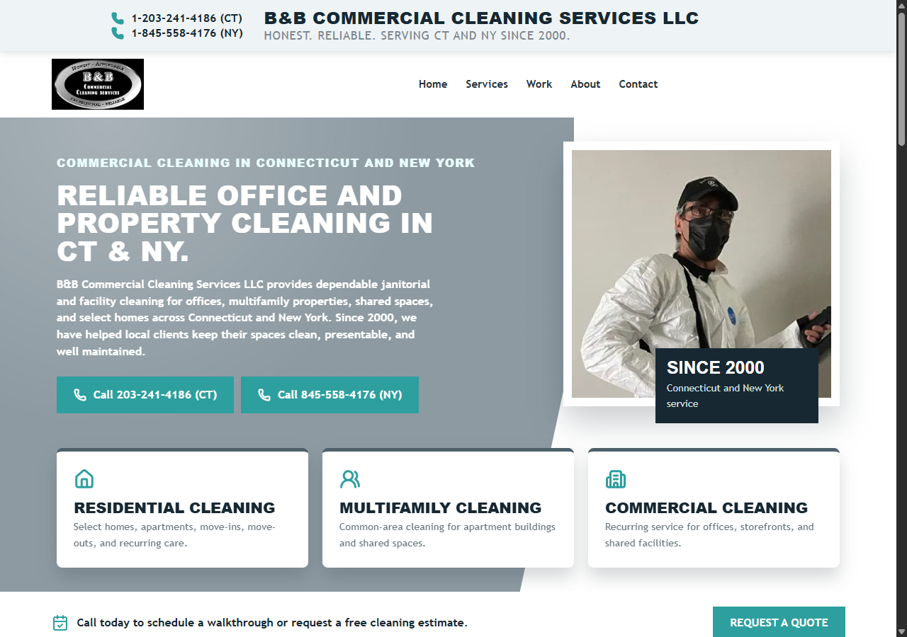 B&B Commercial Cleaning website preview