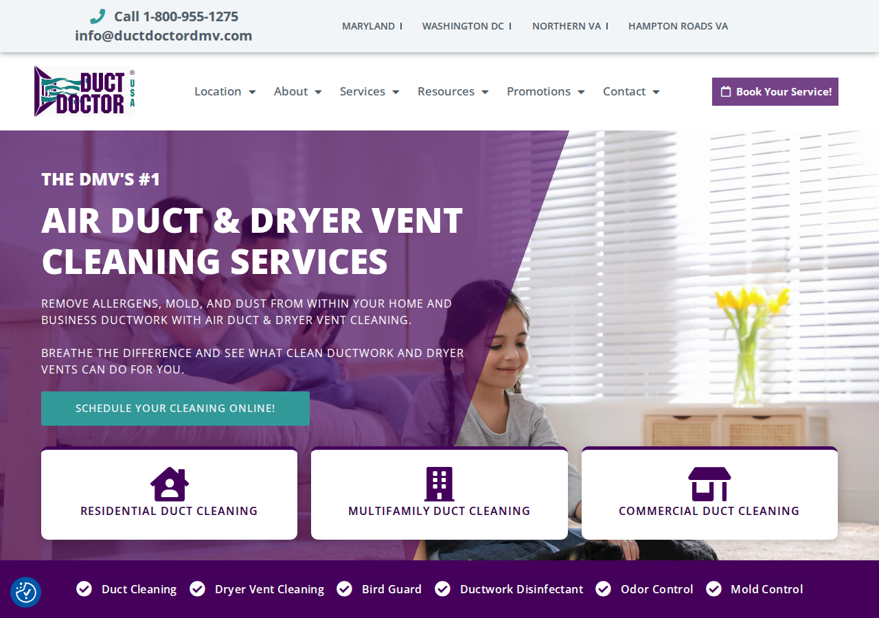 Duct Doctor DMV website preview